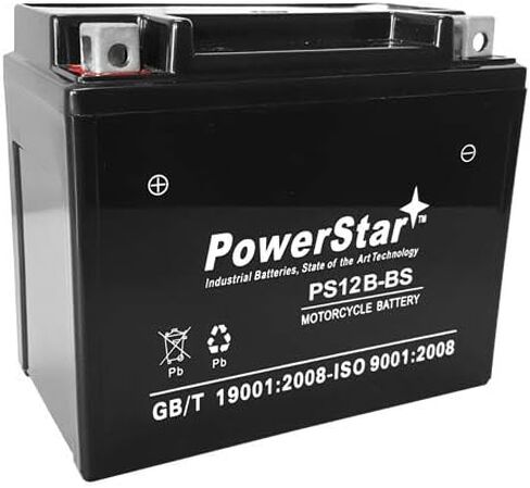 PowerStar PS12B-BS يستبدل بطارية YT12B-BS لـ Kawasaki Zx1000c Ninja Zx-10r Zx 1000 Zx10 Zx10r in Kuwait