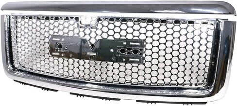 شبكة متوافقة مع 2007-2013 GMC Sierra 1500 Denali، شبكة غطاء أمامي علوي من بلاستيك ABS من الكروم + قالب من IKON MOTORSPORTS، 2008 2009 2010 2011 2012 in Saudi Arabia