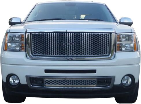 شبكة متوافقة مع 2007-2013 GMC Sierra 1500 Denali، شبكة غطاء أمامي علوي من بلاستيك ABS من الكروم + قالب من IKON MOTORSPORTS، 2008 2009 2010 2011 2012 in Saudi Arabia