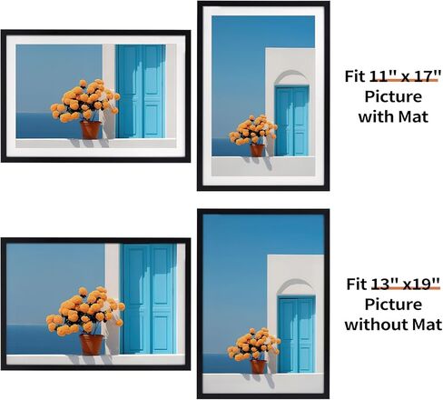 إطار صورة Rempry مقاس 8x10، صور عرض 5x7 مع حصيرة أو 8x10 بدون حصيرة، إطار صورة للتعليق على الحائط أو سطح الطاولة مع زجاج شبكي مقاوم للكسر، أسود، عبوة واحدة in Kuwait