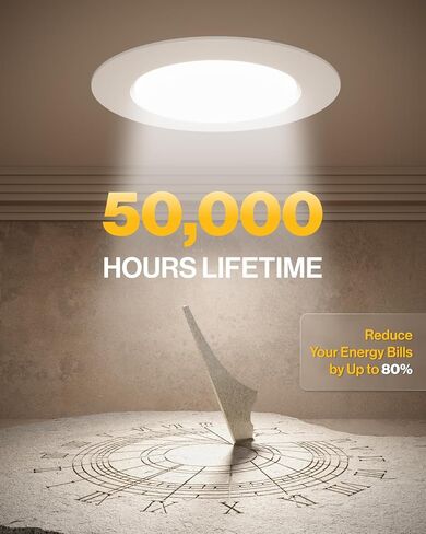 Sunco 4 عبوات 5CCT LED سوداء غائرة 6 بوصة، 2700K/3000K/3500K/4000K/5000K قابلة للتحديد، مصابيح خافتة للضوء، زخرفة حاجزة، 13 وات = 120 وات، 869 لومن، تصنيف رطب، تركيب تحديثي - مدرج في قائمة UL in Saudi Arabia