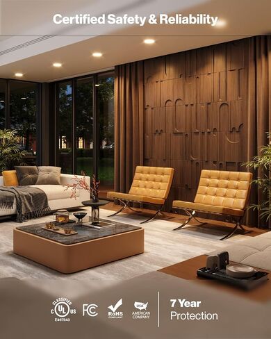 Sunco 4 عبوات 5CCT LED سوداء غائرة 6 بوصة، 2700K/3000K/3500K/4000K/5000K قابلة للتحديد، مصابيح خافتة للضوء، زخرفة حاجزة، 13 وات = 120 وات، 869 لومن، تصنيف رطب، تركيب تحديثي - مدرج في قائمة UL in Saudi Arabia
