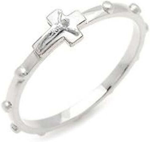 Religious Gift Catholic Unisex Rosary Ring with Crucifix Stainless Steel Catholic Beads Ring in Saudi Arabia
