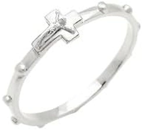 Religious Gift Catholic Unisex Rosary Ring with Crucifix Stainless Steel Catholic Beads Ring in Saudi Arabia