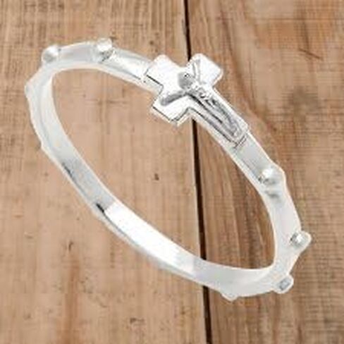 Religious Gift Catholic Unisex Rosary Ring with Crucifix Stainless Steel Catholic Beads Ring in Saudi Arabia