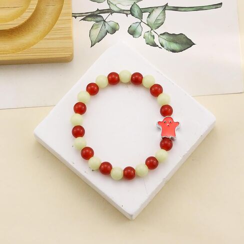 Halloween Glow Ghost Beaded Bracelet for Women Cute Ghost Fluorescent Bracelets Glow in The Dark Goth Gothic Halloween Jewelry Accessories in Saudi Arabia
