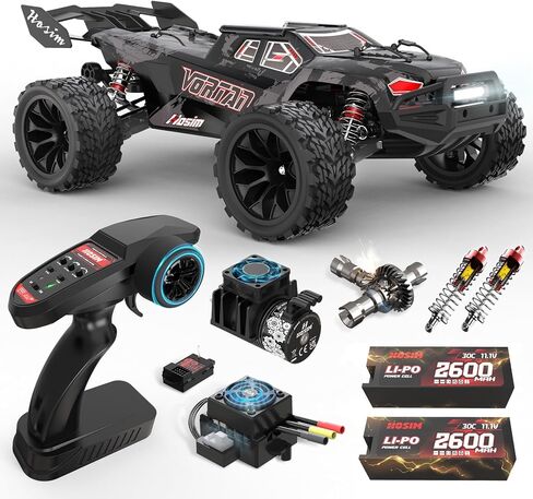 Hosim 1:8 سيارات RC سريعة بدون فرش للبالغين، بحد أقصى 50 ميلاً في الساعة لجميع التضاريس هوبي Rc شاحنات كهربائية على الطرق الوعرة Rc Monster Truck، سيارة دفع رباعي مقاومة للماء كبيرة عالية السرعة للتحكم عن بعد مع بطارية 3S in Saudi Arabia