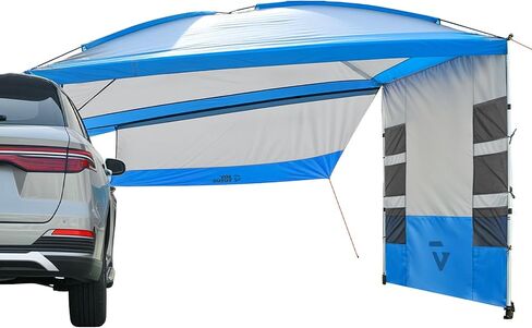 JOYTUTUS Versatile Vehicle Awning with 3 Removable Sides, Large Car Awning 11.5FT * 7.9FT, UV50+ and Waterproof PU2000mm Truck Canopy, SUV Camping Sunshade with 8 Storage Pockets in Saudi Arabia