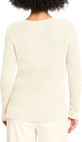NIC+Zoe Womens Shimmer Waffle V-Neck Sweater in Saudi Arabia