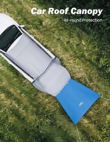 خيمة الباب الخلفي من JOYTUTUS SUV مع مظلة وأعمدة من ثلاثة جوانب، خيمة تخييم لسيارات الدفع الرباعي مقاومة للماء مع غطاء سقف السيارة، مفضلة للسفر في الهواء الطلق، تناسب معظم السيارات، رمادي أخضر in Kuwait
