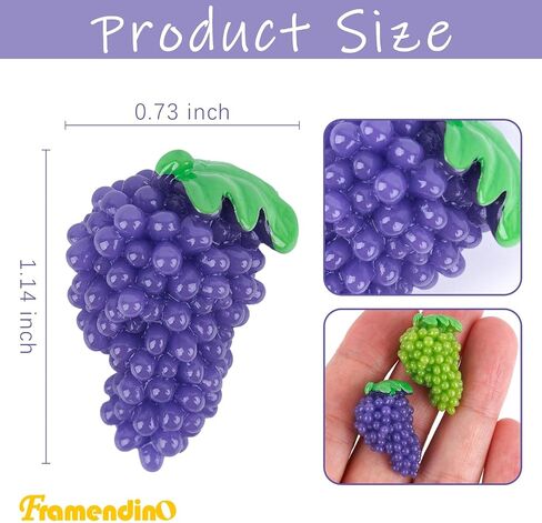 Framendino, 20 Pack Mini Artificial Grape Cluster Fruit Decor DIY Jewelry Making Craft in Saudi Arabia