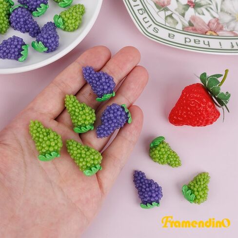 Framendino, 20 Pack Mini Artificial Grape Cluster Fruit Decor DIY Jewelry Making Craft in Saudi Arabia