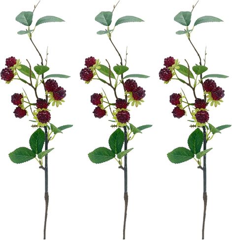 3 قطع من فاكهة التوت الأسود الصناعية، التوت الاصطناعي المقلد التوت التوت البري زينة طاولة المنزل (البرقوق المستوحى) in Kuwait