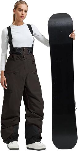 Womens Mens Ski Bibs Baggy Snowboard Pants Winter Windproof Insulated Waterproof Snow Overalls with Adjustable Straps in Saudi Arabia