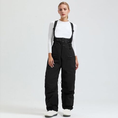 Womens Mens Ski Bibs Baggy Snowboard Pants Winter Windproof Insulated Waterproof Snow Overalls with Adjustable Straps in Saudi Arabia