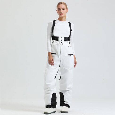 Womens Mens Ski Bibs Baggy Snowboard Pants Winter Windproof Insulated Waterproof Snow Overalls with Adjustable Straps in Saudi Arabia