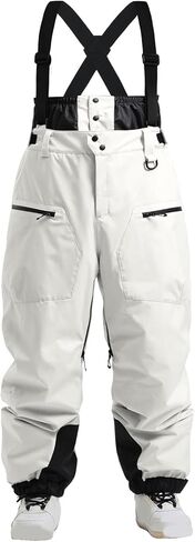 Womens Mens Ski Bibs Baggy Snowboard Pants Winter Windproof Insulated Waterproof Snow Overalls with Adjustable Straps in Saudi Arabia