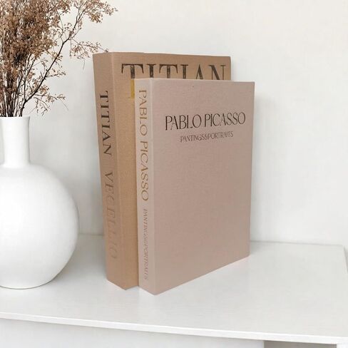 Fake Decorative Books-Set of 2 Linen Coffee Table Book Decor-Aesthetic Faux Storage Box for Home Decoration, Office Bookshelf Decor and as A Keepsake Box in Saudi Arabia