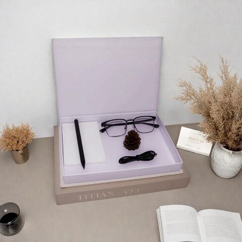 Fake Decorative Books-Set of 2 Linen Coffee Table Book Decor-Aesthetic Faux Storage Box for Home Decoration, Office Bookshelf Decor and as A Keepsake Box in Saudi Arabia