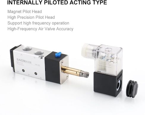 Baomain 3 Space Solenoid Valve 4V210-08 DC 12V 2 Position 5 Way Triple Mufflers Quick Fittings Base Set in Saudi Arabia