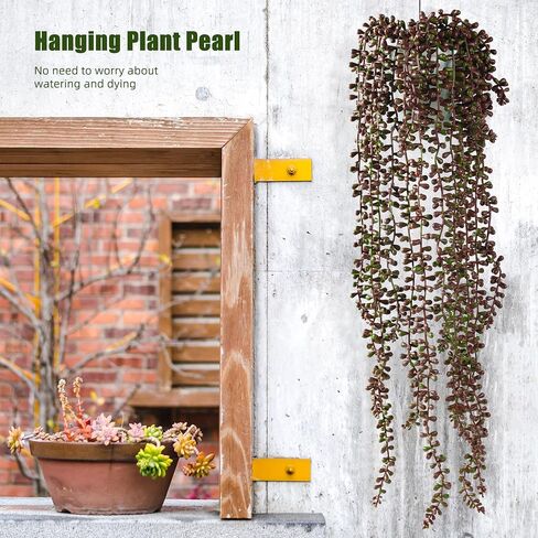 6PCS Artificial Succulents Hanging Plants,27.5 Inch Fake String of Pearls Greenery Plants 5 Branches for Home Garden Office Party Balcony Wall Indoor Outdoor Decoration in Saudi Arabia