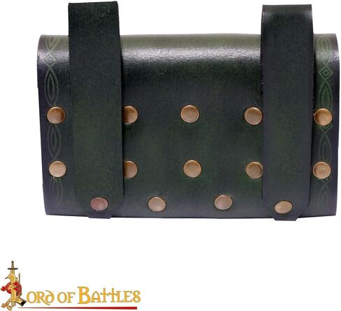 Lord of Battles Medieval Alchemy Buff Leather Belt Bag with 4 Mini Glass Bottles | The Elfic Potion Vintage Belt Waist Pouch Side Pack for Ren Faire, Cosplay (Brown) in Saudi Arabia