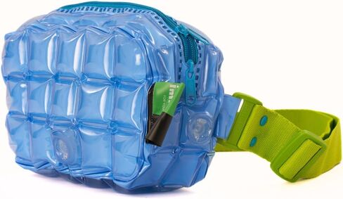 InflatDecor Waterproof Fanny Pack – Inflatable PVC Waist Bag for Women & Men – Neon Green & Blue Crossbody or Shoulder Bag (Blue) in Saudi Arabia