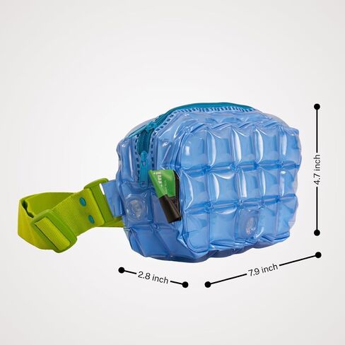 InflatDecor Waterproof Fanny Pack – Inflatable PVC Waist Bag for Women & Men – Neon Green & Blue Crossbody or Shoulder Bag (Blue) in Saudi Arabia