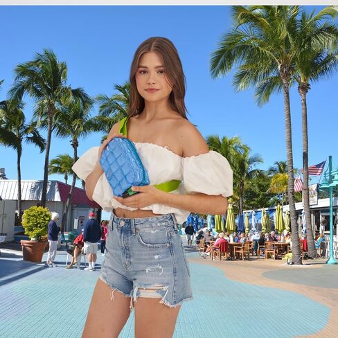 InflatDecor Waterproof Fanny Pack – Inflatable PVC Waist Bag for Women & Men – Neon Green & Blue Crossbody or Shoulder Bag (Blue) in Saudi Arabia