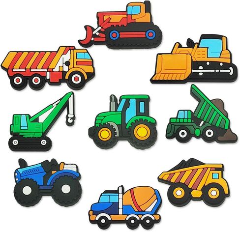 PVC Different Shoe Charms for Shoe Decoration Truck Shoe Charms for Clog Different Matching Sandals Wristbands Bracelets, Transportation Vehicle Excavator Shoe Charms in Kuwait