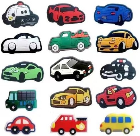 PVC Different Shoe Charms for Shoe Decoration Truck Shoe Charms for Clog Different Matching Sandals Wristbands Bracelets, Transportation Vehicle Excavator Shoe Charms in Kuwait