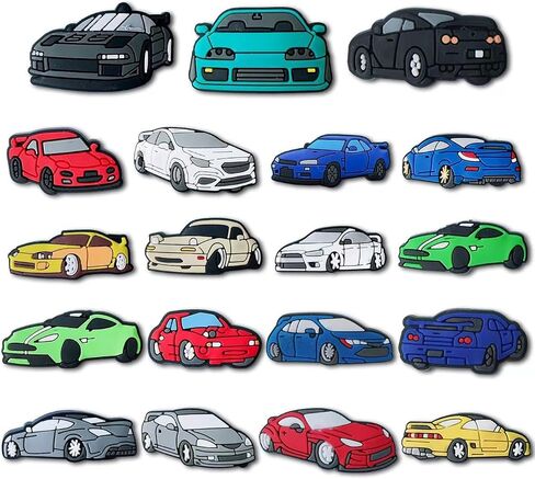 PVC Different Shoe Charms for Shoe Decoration Truck Shoe Charms for Clog Different Matching Sandals Wristbands Bracelets, Transportation Vehicle Excavator Shoe Charms in Kuwait