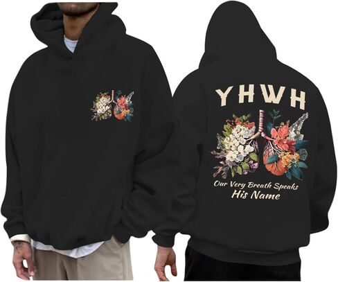 Christian Yhwh Hoodie For Men Jesus God Hoodies Faith Religious Hooded Sweatshirts Bible Verse Inspirational Pullover in Kuwait