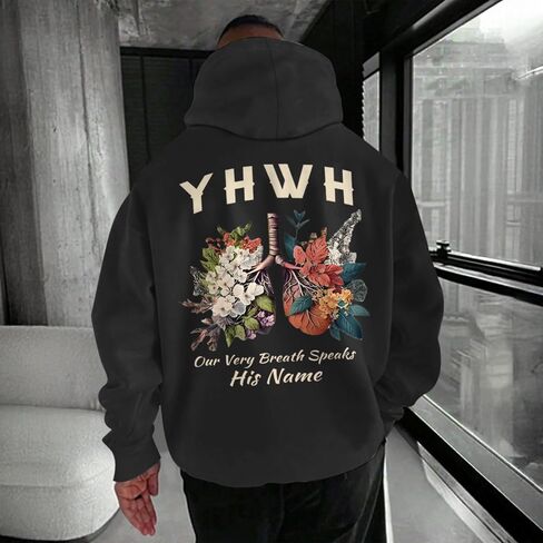 Christian Yhwh Hoodie For Men Jesus God Hoodies Faith Religious Hooded Sweatshirts Bible Verse Inspirational Pullover in Kuwait