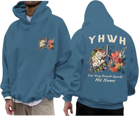 Christian Yhwh Hoodie For Men Jesus God Hoodies Faith Religious Hooded Sweatshirts Bible Verse Inspirational Pullover in Kuwait
