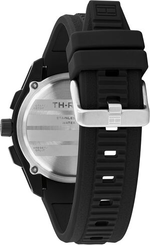 Tommy Hilfiger TH-Regatta Men's Chronograph Quartz Watch – 44mm Stainless Steel Case, Rotating Bezel, Silicone Strap, Nautical- Inspired Sport Style, Gift for Him in Saudi Arabia