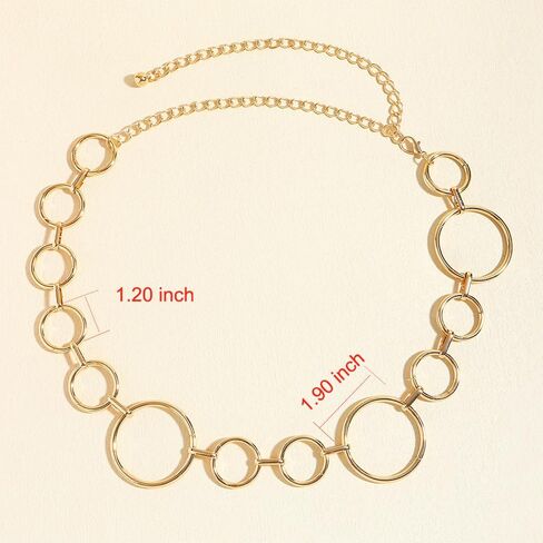 Gold Silver Circles Chain Belt chain belts for Women Y2K Waist Chain Chunky Metal Belt Plus Size Body Chain Waist Jewelry in Saudi Arabia