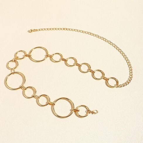 Gold Silver Circles Chain Belt chain belts for Women Y2K Waist Chain Chunky Metal Belt Plus Size Body Chain Waist Jewelry in Saudi Arabia