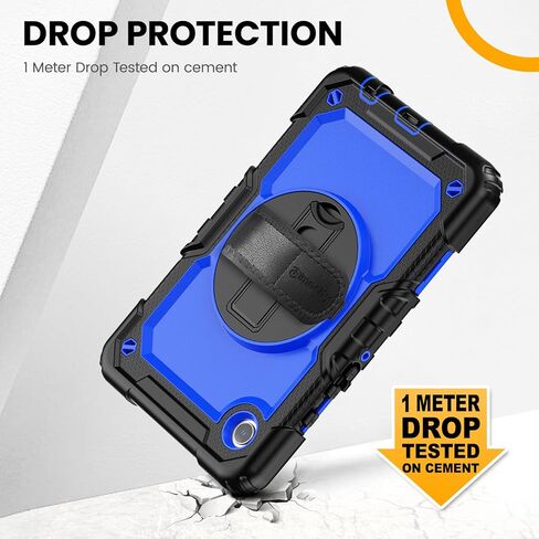 حالة Timecity لـ Samsung Galaxy Tab A9 Case 8.7 بوصة (SM-X110/X115/X117) ، مع واقي شاشة مدمج ، وقصة دوارة 360 درجة ، وحزام يدوي وحزام الكتف لـ Galaxy Tab A9 4G LTE Tablet- الأسود in Kuwait