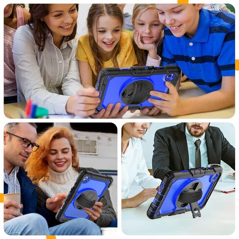 حالة Timecity لـ Samsung Galaxy Tab A9 Case 8.7 بوصة (SM-X110/X115/X117) ، مع واقي شاشة مدمج ، وقصة دوارة 360 درجة ، وحزام يدوي وحزام الكتف لـ Galaxy Tab A9 4G LTE Tablet- الأسود in Kuwait