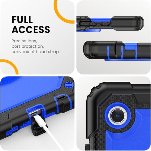 حالة Timecity لـ Samsung Galaxy Tab A9 Case 8.7 بوصة (SM-X110/X115/X117) ، مع واقي شاشة مدمج ، وقصة دوارة 360 درجة ، وحزام يدوي وحزام الكتف لـ Galaxy Tab A9 4G LTE Tablet- الأسود in Kuwait