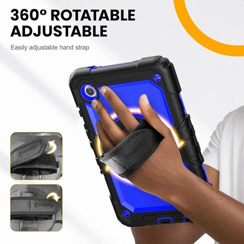 حالة Timecity لـ Samsung Galaxy Tab A9 Case 8.7 بوصة (SM-X110/X115/X117) ، مع واقي شاشة مدمج ، وقصة دوارة 360 درجة ، وحزام يدوي وحزام الكتف لـ Galaxy Tab A9 4G LTE Tablet- الأسود in Kuwait