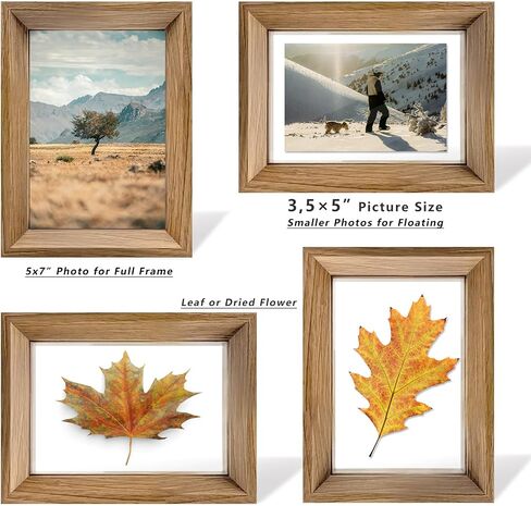 إطارات صور عائمة مقاس 10 × 12 من A ART·ZONE - مجموعة من 2، إطار صور من الزجاج العضوي مزدوج الجوانب للتعليق على الحائط أو ديكور المنزل على سطح الطاولة وغرفة المعيشة وغرفة النوم والمكتب (خشب أسود، 10 × 12) in Kuwait