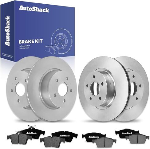 AutoShack Front & Rear Brake Rotors Ceramic Brake Pads | Replacement For 2013-2016 Ford Escape 1.6L 2.5L AWD FWD | 12-PC Brake Kit in Saudi Arabia