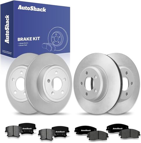AutoShack Front & Rear Brake Rotors Ceramic Brake Pads | Replacement For Dodge Magnum 2006-2016 2019-2023 Charger 2009-2017 2019-2022 Challenger 2005-2023 Chrysler 300 AWD RWD | 12-PC Brake Kit in Saudi Arabia