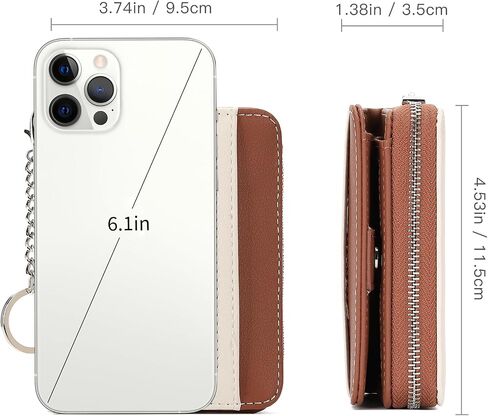GAEKEAO Wallet Women RFID Blocking Leather Credit Card Holder Compact Small Womens Wallet with ID Window Zipper Coin Pocket in Saudi Arabia