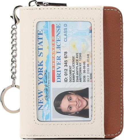 GAEKEAO Wallet Women RFID Blocking Leather Credit Card Holder Compact Small Womens Wallet with ID Window Zipper Coin Pocket in Saudi Arabia