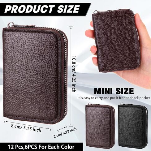 Sanwuta 12 Pcs RFID Blocking PU Leather Wallet Zipper Credit Card Wallet Small Business Accordion Card Cases Holder ID Hard Case for Women Men, Multicolor, 11 Pockets(Classic Colors) in Saudi Arabia