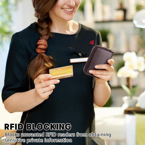 Sanwuta 12 Pcs RFID Blocking PU Leather Wallet Zipper Credit Card Wallet Small Business Accordion Card Cases Holder ID Hard Case for Women Men, Multicolor, 11 Pockets(Classic Colors) in Saudi Arabia