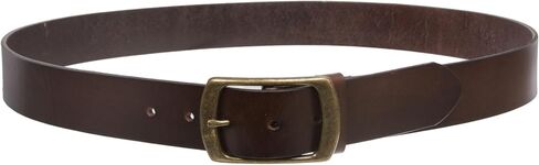 100% Leather Casual Belt with Center Bar Oval Buckle - Snap-On, 1.5" Wide, Big & Tall in Saudi Arabia